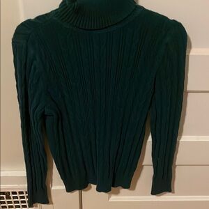 Women's Green Turtleneck Sweater